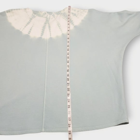 Pure Jill French Terry Organic Cotton Sweatshirt Teal Green Tie Dye XL Tall - Picture 10 of 10